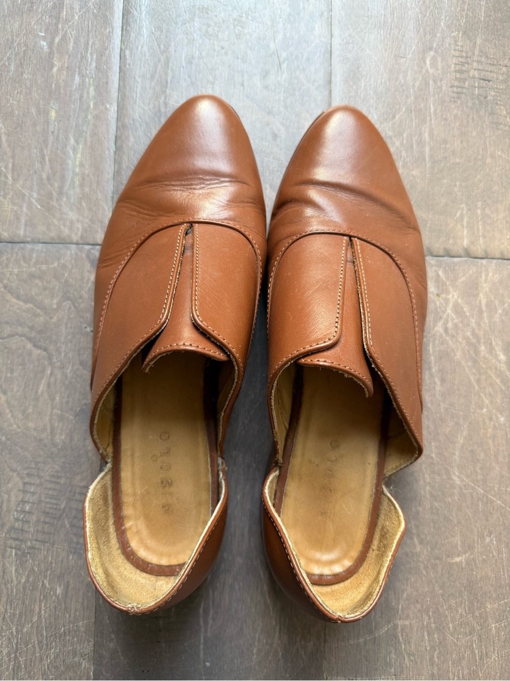 Nisolo Emma D’Orsay Women’s Slip-On Leather Oxfords in Tan Size 7 - Picture 2 of 7